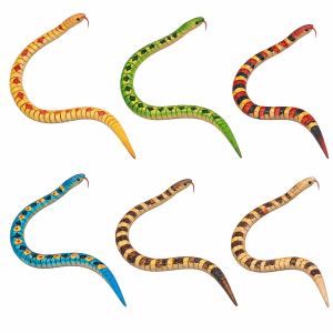 Schlange aus Holz 6er Set 50 cm (beweglich)